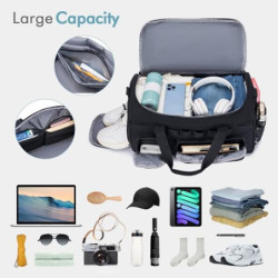 BAGZY Taktischer Reisetasche Sporttasche 40l Trainingstasche Herren Mit Schuhfach Für Herren Reise Sport Fitness Weekender Ze