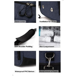 Fitgriff® Sporttasche & Reisetasche für Damen und Herren - mit Schuhfach & Nassfach - Tasche für Sport, Fitness & Reisen - Tr