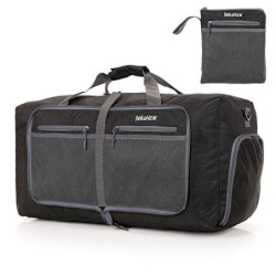 Bekahizar 60L Leichter Faltbare Reisetasche Groß Weekender Übernachtung Taschen Verpackbar Reise-Gepäck Sporttasche Travel Du