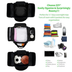 55L Sporttasche Reisetasche Fitness Tasche mit Schultergurt Wochenendtasche für Damen und Herren  Schwarz, 55L 