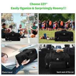 55L Sporttasche Reisetasche Fitness Tasche mit Schultergurt Wochenendtasche für Damen und Herren  Schwarz, 55L 