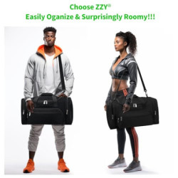 55L Sporttasche Reisetasche Fitness Tasche mit Schultergurt Wochenendtasche für Damen und Herren  Schwarz, 55L 