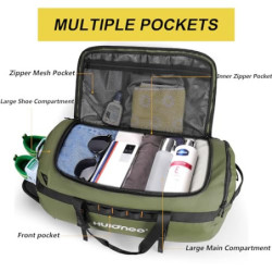 Hulongo Sporttasche Herren Damen 60L Reisetasche Groß für Kurztrips Weekender Gym Tasche mit Schuhfach & 3-in-1-Schultergurt