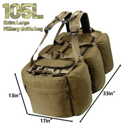 CECKQUE Militärische taktische Reisetasche für Herren, 105 l, extra groß, Armee-Duffle-Tasche, robuste Einsatztasche, Militär