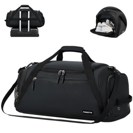 FIORETTO 43L Sporttasche & Reisetasche für Damen und Herren, mit Schuhfach & Nassfach, Wasserdicht Tasche für Trainingstasche