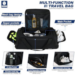FIORETTO 43L Sporttasche & Reisetasche für Damen und Herren, mit Schuhfach & Nassfach, Wasserdicht Tasche für Trainingstasche