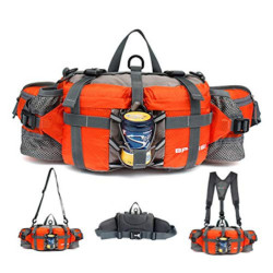 Multifunktionale Gürteltasche mit 2 Flaschenhalter Rucksack Umhängetasche Trinkgürtel Bauchtasche Militärstil Handyfach Wasse