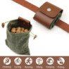 Maeau Canvas Bushcraft Tasche Leather Canvas Sammeln Frucht Werkzeugtasche Schnalle Faltbare Gürteltasche für Outdoor Camping