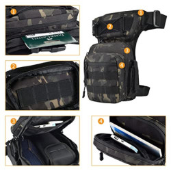 Huntvp® Taktisch Beintasche Militär Beinbeutel MOLLE Hüfttasche Sport Tactical Leg Bag Armee Wasserdicht Gürteltasche Werkzeu
