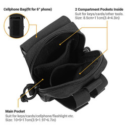 ACEXIER Taktische Molle-Tasche, Militärgürtel, Gürteltasche, EDC Werkzeugzubehör, Tasche für den Außenbereich, Handytasche, k
