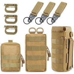 MUCHER 3 Pack Molle Tasche Taktische Hüfttaschen EDC Utility Bauchtasche Hüfttasche mit 3 Haken und Schlüsselanhänger für Out