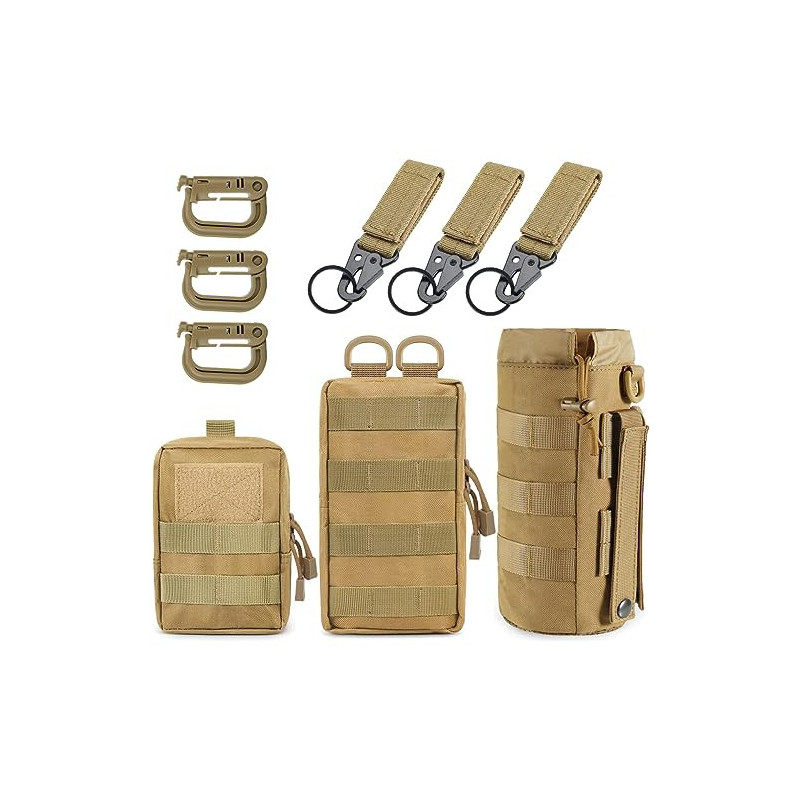 MUCHER 3 Pack Molle Tasche Taktische Hüfttaschen EDC Utility Bauchtasche Hüfttasche mit 3 Haken und Schlüsselanhänger für Out MUCHER 3 Pack Molle Tasche Taktische Hüfttaschen EDC Utility Bauchtasche Hüfttasche mit 3 Haken und Schlüsselanhänger für Out