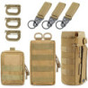 MUCHER 3 Pack Molle Tasche Taktische Hüfttaschen EDC Utility Bauchtasche Hüfttasche mit 3 Haken und Schlüsselanhänger für Out
