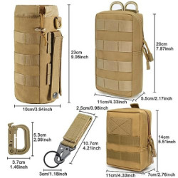 MUCHER 3 Pack Molle Tasche Taktische Hüfttaschen EDC Utility Bauchtasche Hüfttasche mit 3 Haken und Schlüsselanhänger für Out