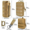 MUCHER 3 Pack Molle Tasche Taktische Hüfttaschen EDC Utility Bauchtasche Hüfttasche mit 3 Haken und Schlüsselanhänger für Out