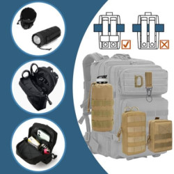 MUCHER 3 Pack Molle Tasche Taktische Hüfttaschen EDC Utility Bauchtasche Hüfttasche mit 3 Haken und Schlüsselanhänger für Out
