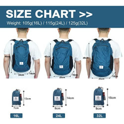 4Monster Faltbarer Rucksack Ultra Leicht, Unisex Tagesrucksack Outdoor, Wasserdichter Wanderrucksack für Camping Wandern Reis