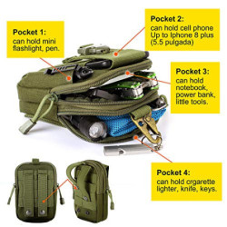 Unigear Taktische Hüfttaschen Herren, mit Aluminiumkarabiner, Gürteltasche Bauchtasche Handytasche Molle Tasche Multifunktion