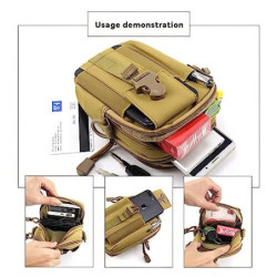 PISCORUSH Taktische Hüfttaschen, MOLLE EDC Hüfttasche Outdoor Gürteltasche Bauchtasche Handytasche Tragetasche für Smartphone