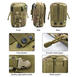 Long Keeper Hüfttasche Taktisch EDC Pouch, Nylon Gürteltasche Taktisch Molle Tasche Handy Handytasche Outdoor Beutel für Camp