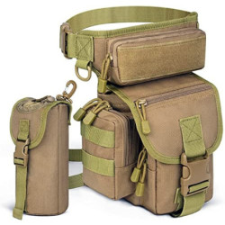 Flintronic Taktisch Beintasche Drop Beinbeutel, Mehrzweck Wasserdicht Outdoor Militär Beinbeutel Molle Hüfttasche mit Wasserf