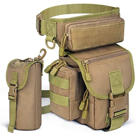 Flintronic Taktisch Beintasche Drop Beinbeutel, Mehrzweck Wasserdicht Outdoor Militär Beinbeutel Molle Hüfttasche mit Wasserf