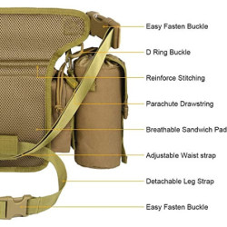 Flintronic Taktisch Beintasche Drop Beinbeutel, Mehrzweck Wasserdicht Outdoor Militär Beinbeutel Molle Hüfttasche mit Wasserf