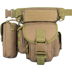 Flintronic Taktisch Beintasche Drop Beinbeutel, Mehrzweck Wasserdicht Outdoor Militär Beinbeutel Molle Hüfttasche mit Wasserf