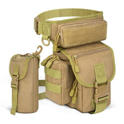 Flintronic Taktisch Beintasche Drop Beinbeutel, Mehrzweck Wasserdicht Outdoor Militär Beinbeutel Molle Hüfttasche mit Wasserf