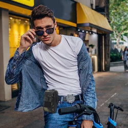 Huntvp Taktische Handytasche für max. 6,7" Smartphone, 1000D Nylon MOLLE Handyhalter Militär Zusatztasche für Rucksack, Hüftt