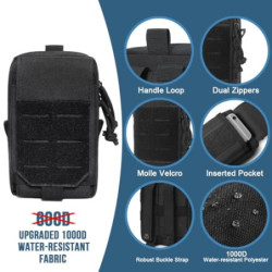MUCHER Tactical EDC Tasche Taktische Hüfttaschen Militär Kompakt MOLLE Multifunktionale kleine EDC Handytasche Gürteltasche B