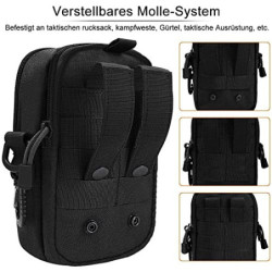 GAOHUI GüRteltasche Herren mit Verstellbarem Schultergurt, Handy GüRteltasche, Taktische Tasche Bauchtasche für Camping, Wand
