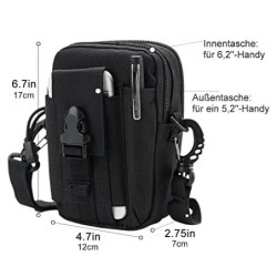 GAOHUI GüRteltasche Herren mit Verstellbarem Schultergurt, Handy GüRteltasche, Taktische Tasche Bauchtasche für Camping, Wand