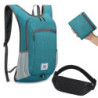 Faltbarer Rucksack + Bauchtasche, 15L Ultraleicht Tagesrucksack Gürteltasche Kleiner Wanderrucksack Damen Herren Daypack Wass