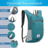 Faltbarer Rucksack + Bauchtasche, 15L Ultraleicht Tagesrucksack Gürteltasche Kleiner Wanderrucksack Damen Herren Daypack Wass