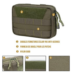 OneTigris EDC Tasche, Gürteltasche MOLLE Taktische Hüfttasche Wasserdicht Molletaschen für Camping Wandern Radfahren Klettern