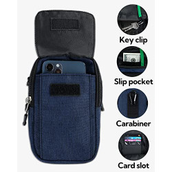 WATERFLY Bauchtasche Gürteltasche Hüfttaschen Handytasche: Kompakt Klein Multifunktional Gürtel Tasche mit Karabiner für Dame