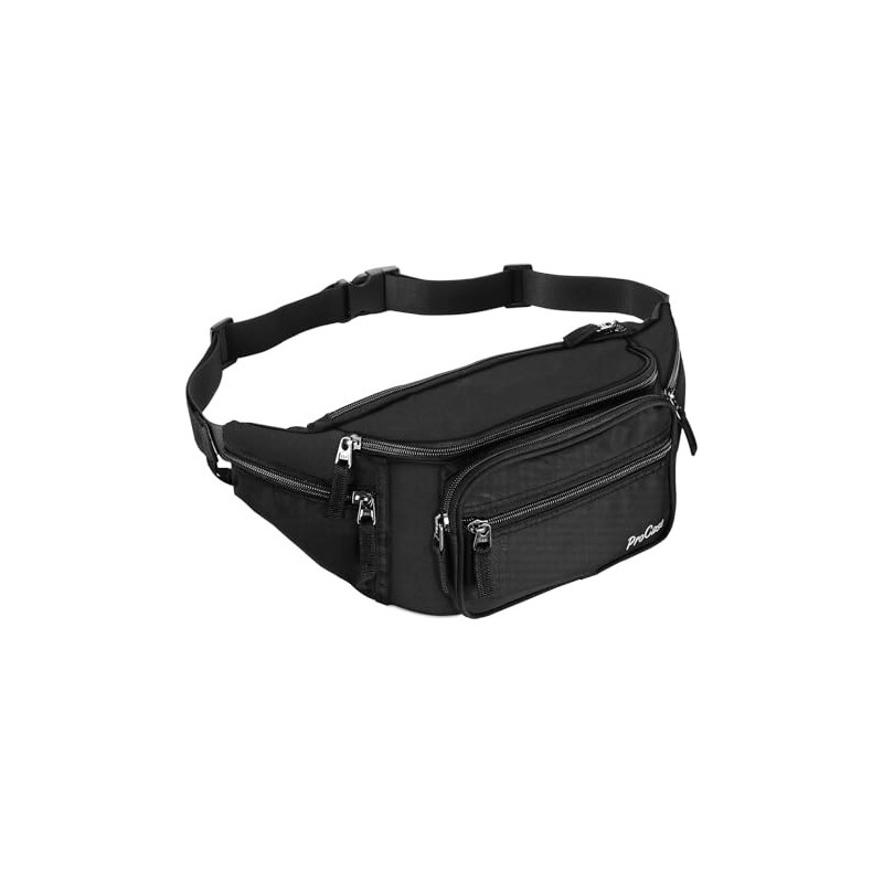 ProCase Bauchtasche Gürteltasche Wasserdicht Hüfttasche für Herren und Damen Klein Nylon Fanny Pack mit 6 Reißverschlusstasch ProCase Bauchtasche Gürteltasche Wasserdicht Hüfttasche für Herren und Damen Klein Nylon Fanny Pack mit 6 Reißverschlusstasch