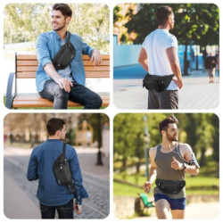 ProCase Bauchtasche Gürteltasche Wasserdicht Hüfttasche für Herren und Damen Klein Nylon Fanny Pack mit 6 Reißverschlusstasch