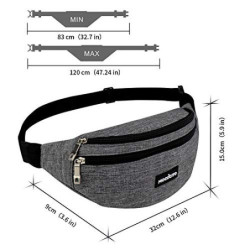 Bauchtasche Gürteltasche, MOCOCITO Hüfttasche für Damen und Herren, Brusttasche Groß Handytasche 120CM Gurt Verstellbarer für