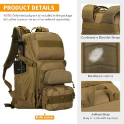 HUNTVP Militär Rucksack 25L Wanderrucksack Bundeswehr Tagesrucksack Taktischer Rucksack Wasserdicht MOLLE Trekkingrucksack An
