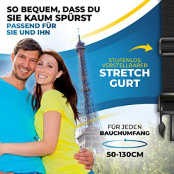 praxxim Die Bauchtasche zum Reisen - DIEBSTAHLSICHER mit RFID Schutz - Extra Flache Bauchtasche unter Kleidung tragbar - Hüft
