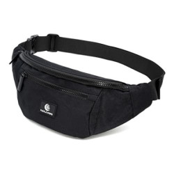 Bauchtasche Herren und Damen Schwarz Hüfttasche für Festival, Camping & Sport Unisex Wasserabweisende Gürteltasche für Reisen