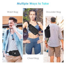 AGPTEK Bauchtasche für Herren und Damen, wasserdichte Gürteltasche mit 5 Einzelfächern, Hüfttaschen für Hundespaziergänge, Re
