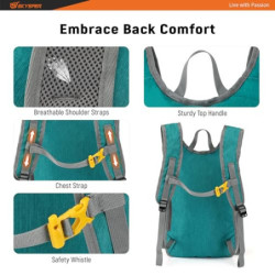 SKYSPER Rucksack Herren 15L/20L Faltbarer Wanderrucksack Klein Tagesrucksack Daypack für Camping Outdoor Wandern