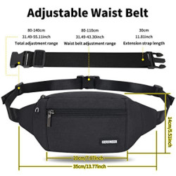 Bauchtasche Gürteltasche mit Einem 30 cm Verlängerten Gürtel Damen und Herren Bauchtasche Geeignet für Reise Sport Running un