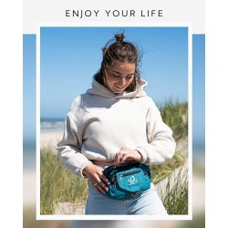 WATERFLY Bauchtasche Gürteltasche Damen und Herren Sport Hüfttasche für Laufen Fitness Joggen Wandern Pfauen Blau