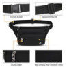 IHIGOGOFA Bauchtasche Gürteltasche Hüfttasche mit Einem 60 cm Verlängerten Gürtel Unisex Modern Umhängetaschen Handytasche fü