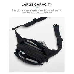WATERFLY Bauchtasche Gürteltasche Herren Damen: Sportlich Hüfttasche Stylisch Fanny Waist Pack Klein Festival Bumbag MTB Hipb