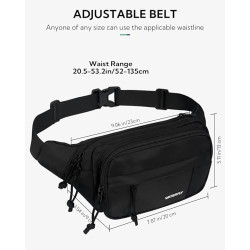 WATERFLY Bauchtasche Gürteltasche Herren Damen: Sportlich Hüfttasche Stylisch Fanny Waist Pack Klein Festival Bumbag MTB Hipb